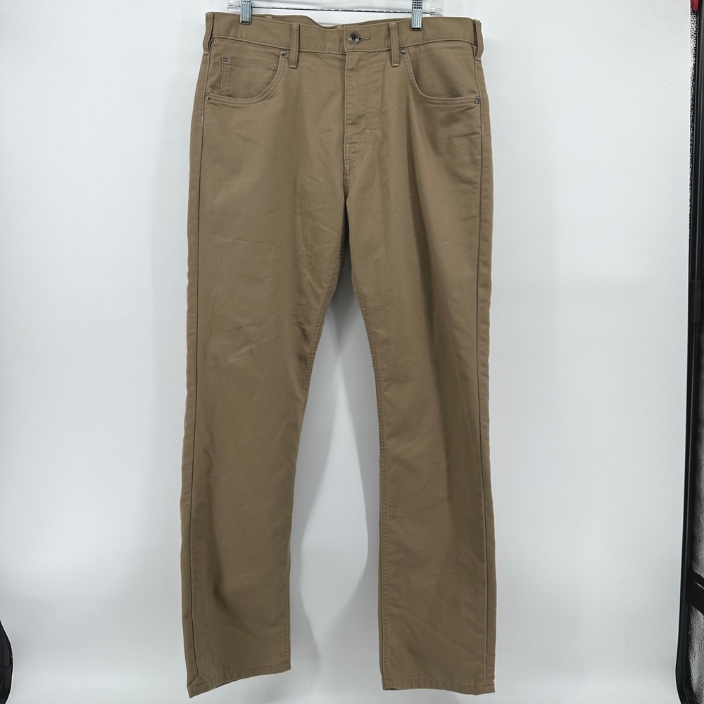 Patagonia Iron Clad Straight Leg Organic Cotton Blend Pants Mens 35x32 Tan
